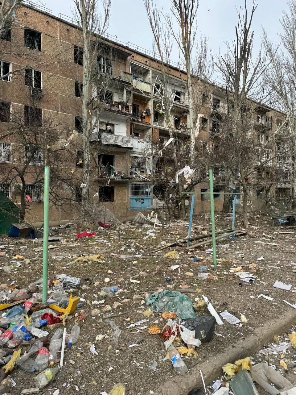 Последствия обстрела Курахово 3 марта 2024 года